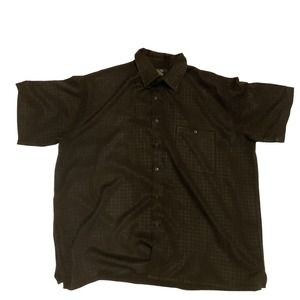 GNW Men’s Black Short Sleeve Button‎ Front Shirt Size 3X